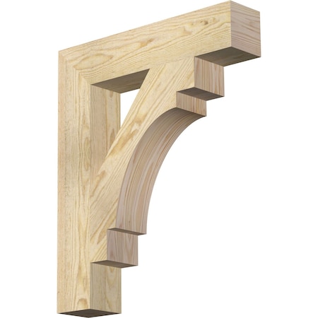 Ekena Millwork Merced Block Rough Sawn Bracket, Douglas Fir, 4"W x 20"D x 24"H BKT04X20X24MRC05RDF
